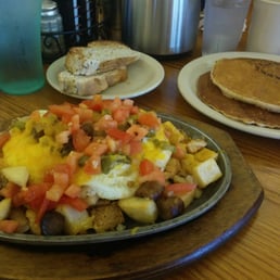 Skillet and pan cakes, suppose to be over easy....they were over hard???