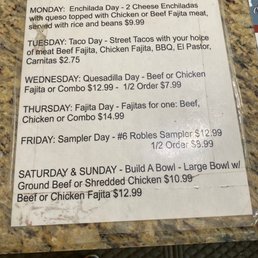 Daily Specials