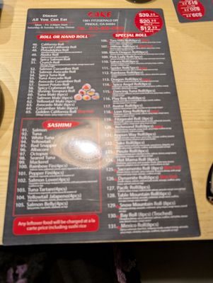 Menu photo 2 Sake Pinole, CA Menu photo 2 Sake Pinole, CA