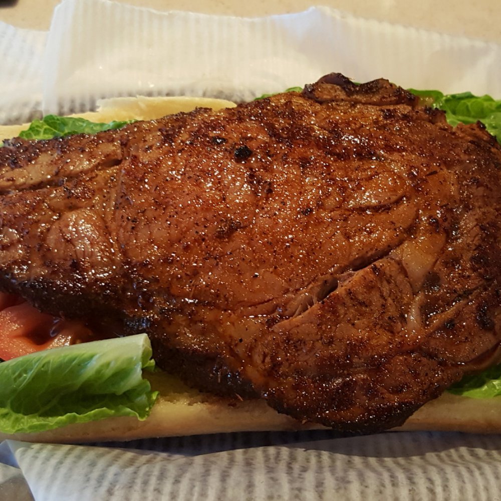 OMG I started drooling! This is a Blackened Prime Rib sandwich @ $9 including decent fries! OMG I started drooling! This is a Blackened Prime Rib sandwich @ $9 including decent fries!