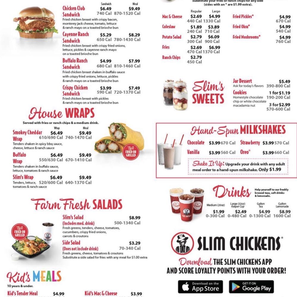 Slim Chickens - Menu 8/2021 - Southern Near Me - Memphis, Tennessee Slim Chickens - Menu 8/2021 - Southern Near Me - Memphis, Tennessee