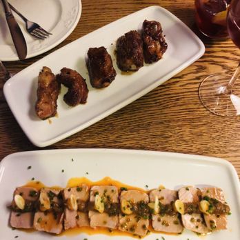 Tapeo - The honey iberico ribs. PEOPLE COME JUST FOR THIS and the blue fin tuna UGH so good!! - Tapas Bars Near Me - Barcelona, B