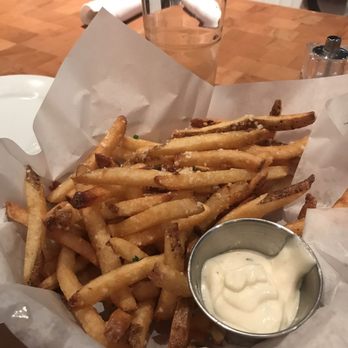 Zinburger - Double truffle fries with aioli dipping sauce - Burgers Near Me - Tucson, Arizona Zinburger - Double truffle fries with aioli dipping sauce - Burgers Near Me - Tucson, Arizona