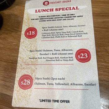 Heemo Sushi - Menu lunch - Sushi Bars Near Me - Duarte, California Heemo Sushi - Menu lunch - Sushi Bars Near Me - Duarte, California