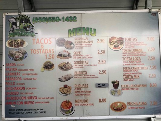 Menu photo 2 Taqueria Miranda Quincy, FL Menu photo 2 Taqueria Miranda Quincy, FL
