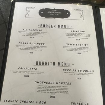 Frank's Monster Munchies Cantina - Menu - Mexican Near Me - Hampton, Virginia Frank's Monster Munchies Cantina - Menu - Mexican Near Me - Hampton, Virginia