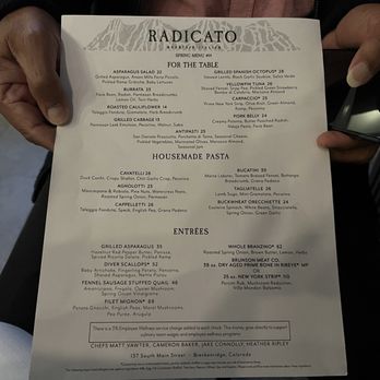 Radicato - Menu - Italian Near Me - Breckenridge, Colorado Radicato - Menu - Italian Near Me - Breckenridge, Colorado