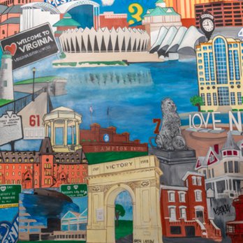 SoCo Lounge - a mural of a city - Southern Near Me - Hampton, Virginia SoCo Lounge - a mural of a city - Southern Near Me - Hampton, Virginia