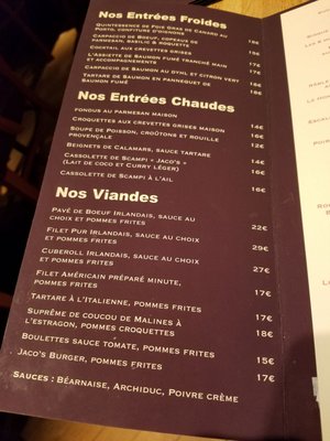 Menu photo 2 Jaco's Uccle, BRU