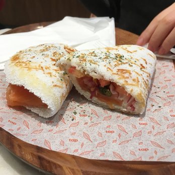 tap - the Lox Cream Cheese Crepe (salmon, light cream cheese, red onions and tomatoes and capers) - Coffee & Tea Near Me - New York, New York tap - the Lox Cream Cheese Crepe (salmon, light cream cheese, red onions and tomatoes and capers) - Coffee & Tea Near Me - New York, New York