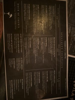 Menu photo 1 Thirsty Crow Los Angeles, CA