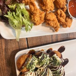 Chicken Karaage and takoyaki