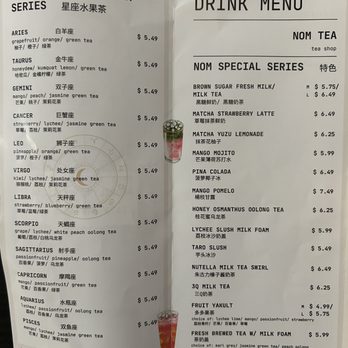 Nom Tea - Menu - Bubble Tea Near Me - Queens, New York