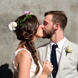 Perfect fishtail! and she put the flowers in!