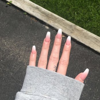 David Nails & Spa - Coffin shaped ombré nails - Nail Salons Near Me - Temple, Pennsylvania