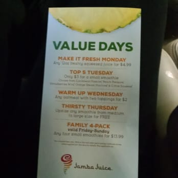 Jamba - Value days deals - Juice Bars & Smoothies Near Me - San Jose, California Jamba - Value days deals - Juice Bars & Smoothies Near Me - San Jose, California