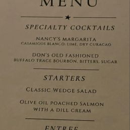 The Menu that evening! The Menu that evening!