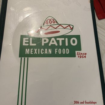 El Patio - Menu cover - Tex-Mex Near Me - Austin, Texas