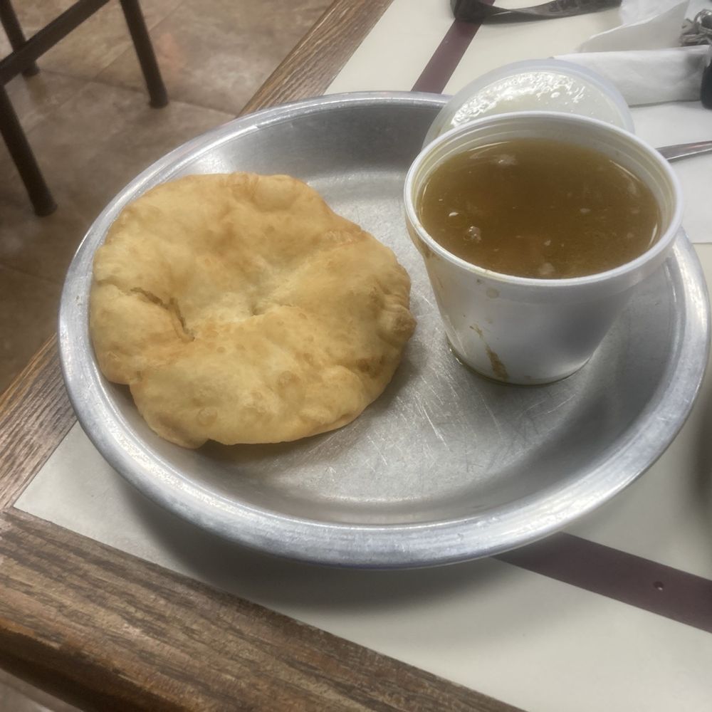 Firelake Fry Bread Taco - Corn soup with fry bread - American Near Me - Shawnee, Oklahoma Firelake Fry Bread Taco - Corn soup with fry bread - American Near Me - Shawnee, Oklahoma