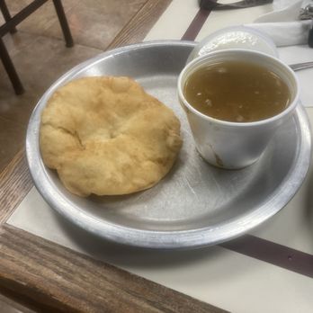Firelake Fry Bread Taco - Corn soup with fry bread - American Near Me - Shawnee, Oklahoma