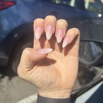 La Vie Nails - French tip ombré almond shape - Nail Salons Near Me - Alameda, California