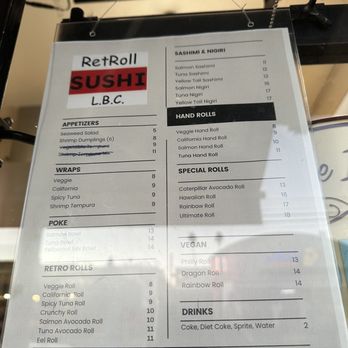 RetRoll Sushi LBC - Menu - Japanese Near Me - Long Beach, California