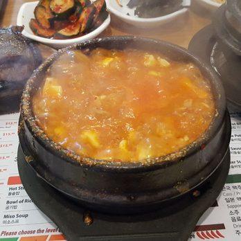 Lee's Tofu - Extra spicy Gopchang (small intestines) soon tofu. - Korean Near Me - Gardena, California