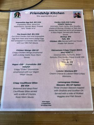 Menu photo 7 Friendship Kitchen Portland, OR