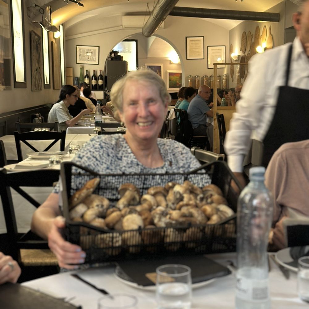 Mom with fresh porcini!