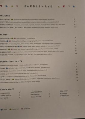 Menu photo 1 Marble + Rye Buffalo, NY Menu photo 1 Marble + Rye Buffalo, NY