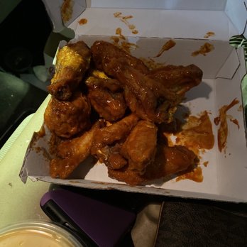 Buffalo Wild Wings - This is supposed to be all flat well done very light sauce! - Sports Bars Near Me - San Antonio, Texas