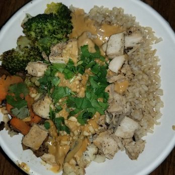 Original ChopShop - Peanut chicken rice bowl. - New American Near Me - Irving, Texas Original ChopShop - Peanut chicken rice bowl. - New American Near Me - Irving, Texas