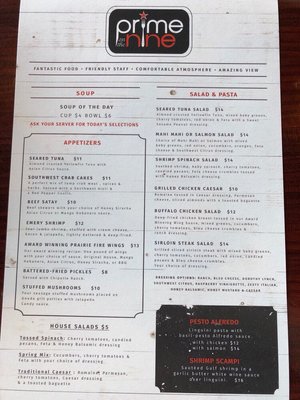 Menu photo 7 Prime On The Nine Dodge City, KS