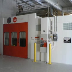 Auto Tech And Body - State of the art paint booth that cures the paint by using light and heat- computer controlled/ down draft/ dust free