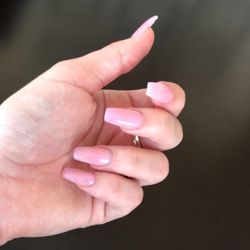 Lavish Beauty Bar - Pink acrylic over my real nails. Amazing work!