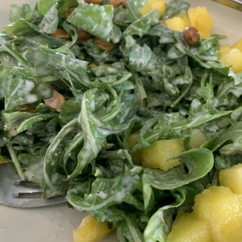 Magnolia & May - Arugula and yellow watermelon salad with buttermilk dressing - Bars Near Me - Memphis, Tennessee Magnolia & May - Arugula and yellow watermelon salad with buttermilk dressing - Bars Near Me - Memphis, Tennessee