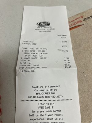 Raising Cane's Chicken Fingers by null