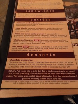 Menu photo 6 O'Niell's Albuquerque, NM
