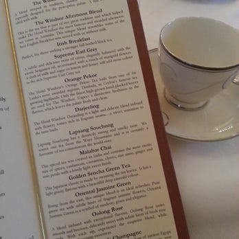 Afternoon Tea at The Hotel Windsor - Tea list. - Coffee & Tea Near Me - Melbourne, VIC