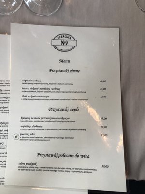 Menu photo 1 Szeroka No. 9 Toruń, KP