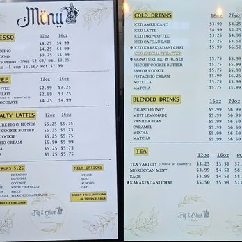 Fig and Olive Cafe - Drink menu - Desserts Near Me - Greensboro, North Carolina Fig and Olive Cafe - Drink menu - Desserts Near Me - Greensboro, North Carolina
