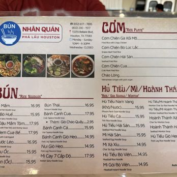 Bún Nhân Quán - Menu - Vietnamese Near Me - Houston, Texas Bún Nhân Quán - Menu - Vietnamese Near Me - Houston, Texas