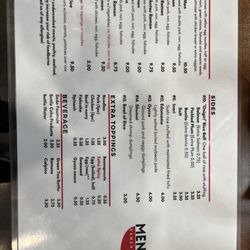 Menkoi Ramen House in the Village at Sandhill - Menu