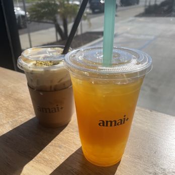 Amai Tea & Cafe - SUNRISE - strong mango flavor and pistachio expresso $9 bomb! 7/12/25 - Coffee & Tea Near Me - Torrance, California Amai Tea & Cafe - SUNRISE - strong mango flavor and pistachio expresso $9 bomb! 7/12/25 - Coffee & Tea Near Me - Torrance, California