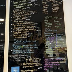 Elena's Cuban Cafe - Menu board