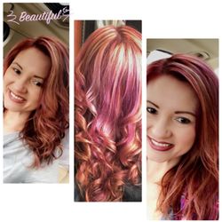 Shear Style Salon - Red with purple and highlights