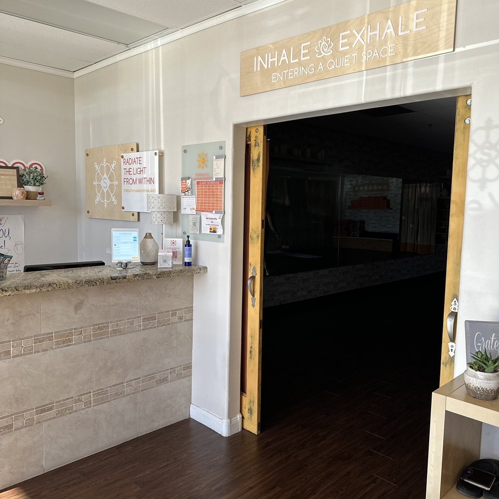 Saule Yoga - Entrance is nice - you check in on the tablet at the counter. - Yoga Near Me - Gilbert, Arizona