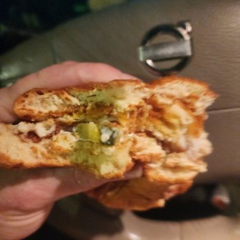 Popeyes Louisiana Kitchen - This was my chicken sandwich in other words glorified fried breading which was also cold - Chicken Wings Near Me - Chester, Virginia