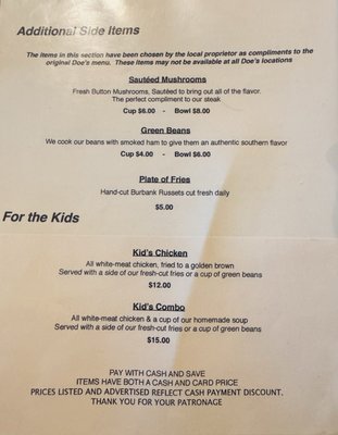 Menu photo 1 Doe's Eat Place Fayetteville, AR Menu photo 1 Doe's Eat Place Fayetteville, AR