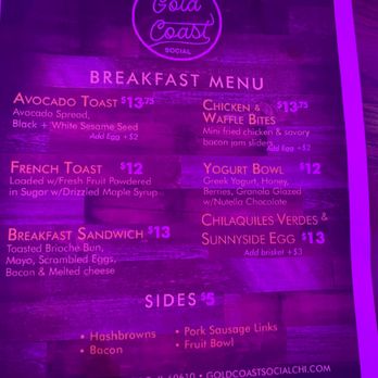 Gold Coast Social - Brunch menu - Southern Near Me - Chicago, Illinois